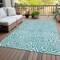 Homeroots 8' X 10' Teal Blue And Ivory Abstract Washable Indoor Outdoor Area Rug 599019 - alternate 2