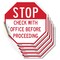 Signmission Stop Check with Office Before Proce, 6 inch X 6 inch, Vinyl Decal, 5PK OC-D-5PACK-6-249 - alternate 1