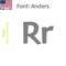 Aacc Self-Adhesive Vinyl Letter: R, Scale: 24 cm. Color: Gray Font: Anders by, 24PK AACC-Anders-UR-Gray-M24x24 - alternate 1