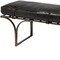 Homeroots 16in Black And Antiqued Brass Upholstered Genuine Leather Bench 376191 - alternate 2