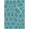 Homeroots 5' X 8' Teal Blue Ivory And Green Abstract Washable Indoor Outdoor Area Rug 600571 - alternate 2