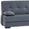 Homeroots 75" Gray Faux Leather Sleeper Sofa And Toss Pillows With Brown Legs 607188 - alternate 3