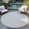 Homeroots 8' Beige And Linen Round Abstract Washable Indoor Outdoor Area Rug 598946 - alternate 2