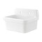 Kingston Brass 24" Ceramic Single Bowl Wall Mount Kitchen Sink with Strainer, White/Brushed Nickel KGPKWS2419178 - alternate 2