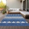 Homeroots 9' X 12' Navy Blue Ivory And Beige Southwestern Washable Indoor Outdoor Area Rug 613931 - alternate 2
