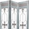 Homeroots 72" Blue Metal Folding Three Panel Screen Room Divider 274609 - alternate 2
