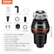 Vevor Garbage Disposal 1/2 HP Continuous Food Waste Disposer 3450 RPM 3-Bolt Connect JWM-331 - alternate 2