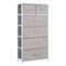 Homeroots 23" Gray and White Steel and Fabric Six Drawer Chest 484712 - alternate 1