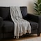Homeroots 52" X 67" Black And Beige Geometric Diamond Throw Blanket with Tassels 476206 - alternate 2