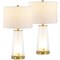 Jonathan Y Tryon 26" Modern Minimalist Glass/Iron Nightlight LED Table Lamp, Brass Gold/Clear, 2PK JYL1137A-SET2 - alternate 1
