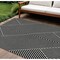 Homeroots 9' X 12' Black And Ivory Geometric Washable Indoor Outdoor Area Rug 612110 - alternate 1