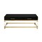Homeroots 47" Black Gold And Clear Wood Acrylic And Steel Coffee Table 543853 - alternate 2