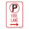 Signmission Fire Lane No Parking Symbol and Right Arrow, 12 Inch x 18 Inch 1 Sign, Heavy Gauge Aluminum A-1218-24019 - alternate 1