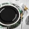 Smarty Had A Party 7.5" Black Vintage Rim Round Disposable Plastic Appetizer/Salad Plates (120 Plates), 120PK 867B-CASE - alternate 3
