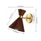 Jonathan Y Zoey 10" 1-Light Mid-Century Vintage Retro Rattan/Metal LED Sconce w/Adjustable Shade, Dark Brown/Bra JYL1601B - alternate 2