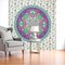 Homeroots 88" X 84" Green Purple And White Floral Cotton Hanging Tapestry 397423 - alternate 2