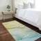 Homeroots 8' Runner Green Abstract Washable Non Skid Indoor Outdoor Runner Rug 559803 - alternate 2
