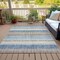 Homeroots 9' X 12' Navy Blue And Beige Striped Washable Indoor Outdoor Area Rug 632231 - alternate 1