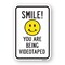 Signmission Smile! You Are Being Videotaped, Heavy-Gauge Aluminum, 18" H, A-1824-24728 A-1824-24728 - alternate 1
