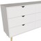 Homeroots 59" White Scoop Handle Six Drawer Double Dresser 490832 - alternate 2