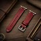 Elegani Vintage Oil Leather Band Compatible with Apple Watch 46mm, Red, Black Buckle LOT2-RED-BLK-46 - alternate 2
