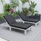 Leisuremod Chelsea Modern Outdoor Weathered Grey Chaise Lounge Chair With Black Cushions CLWGR-77BL2 - alternate 2