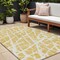 Homeroots 10' X 14' Gold and White Abstract Washable Non Skid Indoor Outdoor Area Rug 559270 - alternate 1