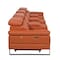 Homeroots 169" Camel Top Grain Leather Reclining Metal USB Sofa 720354 - alternate 2