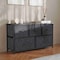 Flash Furniture Harris 5 Drawer Vertical Storage Dresser with Black Cast Iron Frame and Wood Top and Black Easy Pul WX-5L206-W-BK-BK-GG - alternate 2
