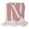 Homeroots 50" X 60" Rust Woven Cotton Striped Throw Blanket with Tassels 548932 - alternate 2