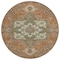 Homeroots 8' Rust Green And Brown Round Oriental Washable Indoor Outdoor Area Rug 600188 - alternate 2