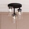 Vaxcel Park Ridge 3-Light Black Transitional Semi Flush Mount Fixture Clear Glass Shade C0326 - alternate 2