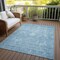 Homeroots 10' X 14' Sky Blue And Ivory Damask Washable Indoor Outdoor Area Rug 603364 - alternate 2
