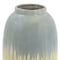 Homeroots 16" Blue And Cream Reactive Glaze Ceramic Cylinder Table Vase 574206 - alternate 2