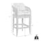 Armen Living Orbit Outdoor Patio 30in Bar Stool in Weathered Eucalyptus Wood with Gray Rope and Taupe Cushions LCORBAEUCTP30 - alternate 2