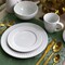 Elama Cara 16 Piece Round Porcelain Dinnerware Set in White EL-CARA - alternate 2