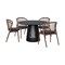 Homeroots Five Piece Black Round Dining Set with Four Chairs 571709 - alternate 2
