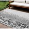 Homeroots 9' X 12' Gray Silver And Charcoal Abstract Washable Indoor Outdoor Area Rug 582522 - alternate 1