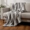 Homeroots 50" X 60" Gray And White Heated Electric Striped Throw Blanket 357550 - alternate 2
