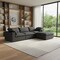 Homeroots 120" Black Linen Blend Modular Sofa With Ottoman And Storage 714583 - alternate 2