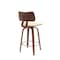Armen Living Pico 26in Swivel Walnut Wood Counter Stool in Cream Faux Leather with Chrome LCPIBAWACR26 - alternate 2
