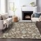 Homeroots 8' X 10' Chocolate Beige And Blue Floral Washable Indoor Outdoor Area Rug 597809 - alternate 2