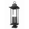 Z-Lite Tiberius 6 Light Outdoor Pier Mounted Fixture, Black/Clear Seedy, 12 In W x 36.5 In H 5017PHXLS-SQPM-BK - alternate 1