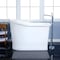 Kingston Brass 51" Cast Iron D-Shaped Single Slipper Pedestal Tub, No Faucet Drillings, White VCTND513029 - alternate 2