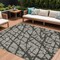 Homeroots 10' X 14' Gray and Black Abstract Washable Non Skid Indoor Outdoor Area Rug 559279 - alternate 1