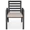Leisuremod Chelsea Modern Patio Dining Armchair in Aluminum with Removable Cushions, Beige, 2PK CC20BL-BG2 - alternate 2