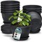 Lifemaster 10-Inch Whiskey Barrel Planters, Durable Plastic Pots with Drainage and Saucer, 10PK LMPBP10BLK10 - alternate 1
