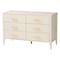 Baxton Studio Primrose Mid-Century Ivory Fluted Wood King Size 4-Piece Canopy Bedroom Set 249-13821-13831-13823-ZORO - alternate 2