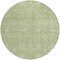 Homeroots 8' Artichoke Green And Ivory Round Floral Washable Indoor Outdoor Area Rug 604655 - alternate 2