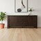 Homeroots 79in Brown Solid Wood Three Drawer Sideboard Soft Close with Two Doors 611011 - alternate 2